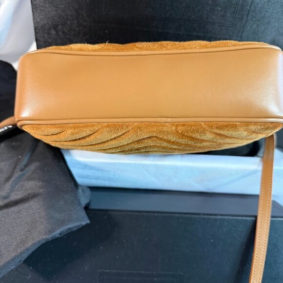 Saint Laurent Lou Camera Bag – Camel Suede with Gold Hardware - Picture 6 of 8